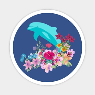 Dolphin Flowers Magnet